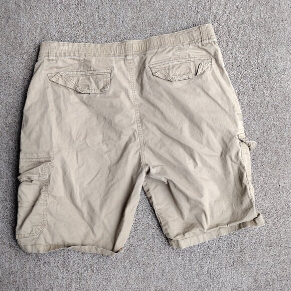 Iron Co. Cargo Shorts Size 38 Flex Waistband Stretch  Pockets Beige khaki - Picture 5 of 6